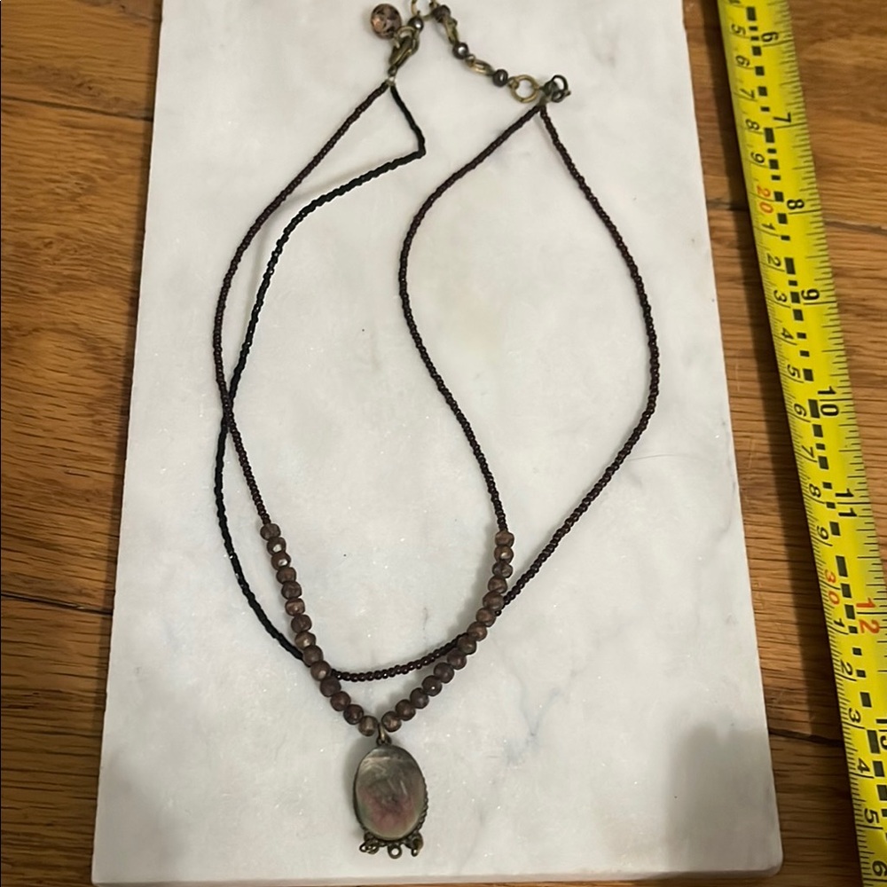 Elegant Brown Beaded Necklace